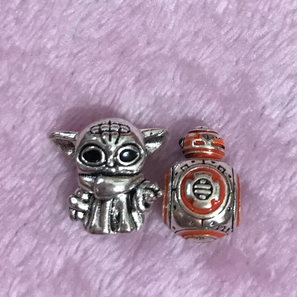 Disney Star Wars BB-8, Baby Yoga Grogu Charm Bundle Set - 2 Charms - Not Pandora